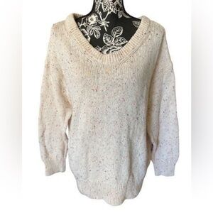 Old Navy NWT So Soft Voop Neck Tunic Confetti Sweater Small PTP 21”-29”